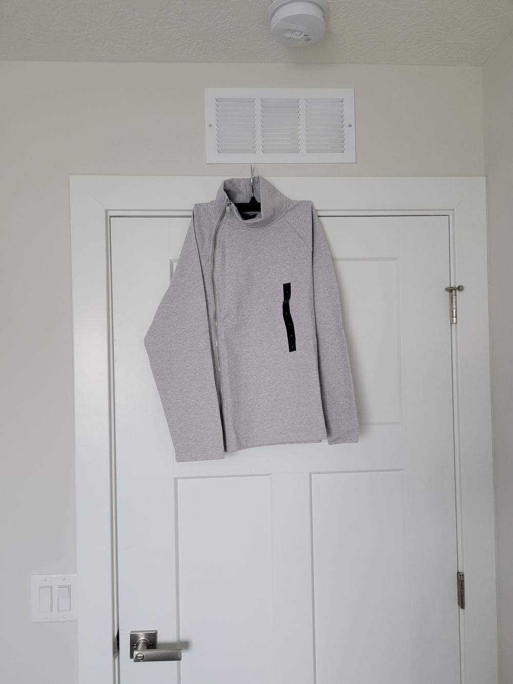 Banana Republic Light Gray Funnel Neck Jacket with Black Accent